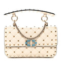 Nappa Small Rockstud Spike Shoulder Bag Light Ivory