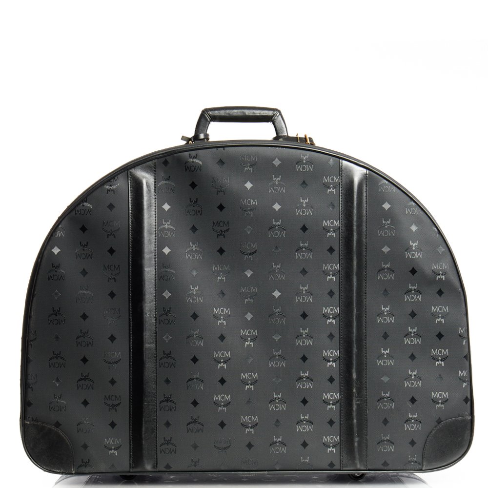 MCM Wheeled Luggage in Black, Canvas