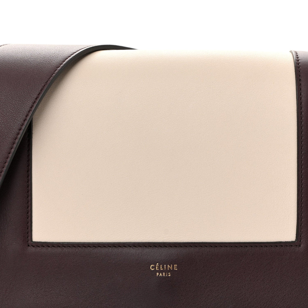 Shiny Smooth Calfskin Medium Frame Shoulder Bag Velvet Desert