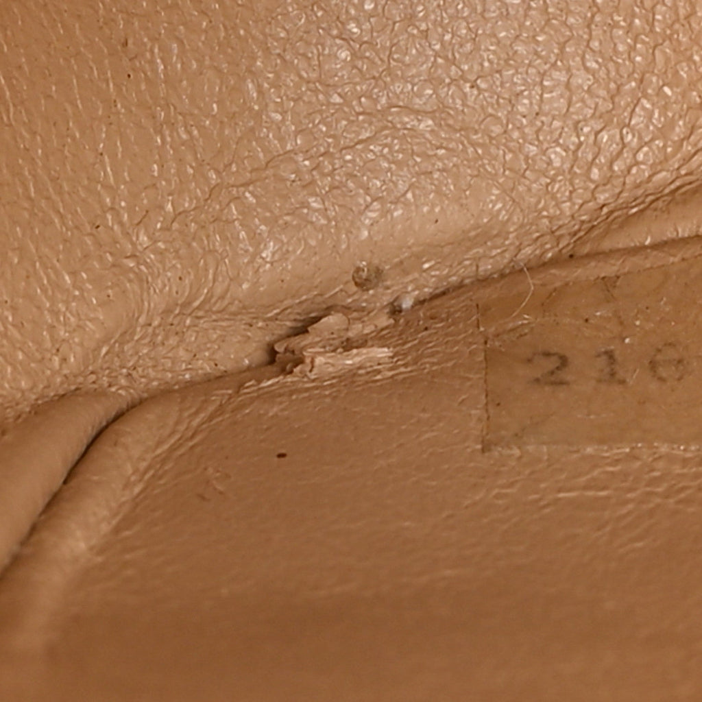 Lambskin Ribbon Stitched Flap Beige