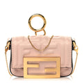 Nappa Matisse FF Embossed Nano Maxi Buckle Baguette Charm Rosa Quarzo