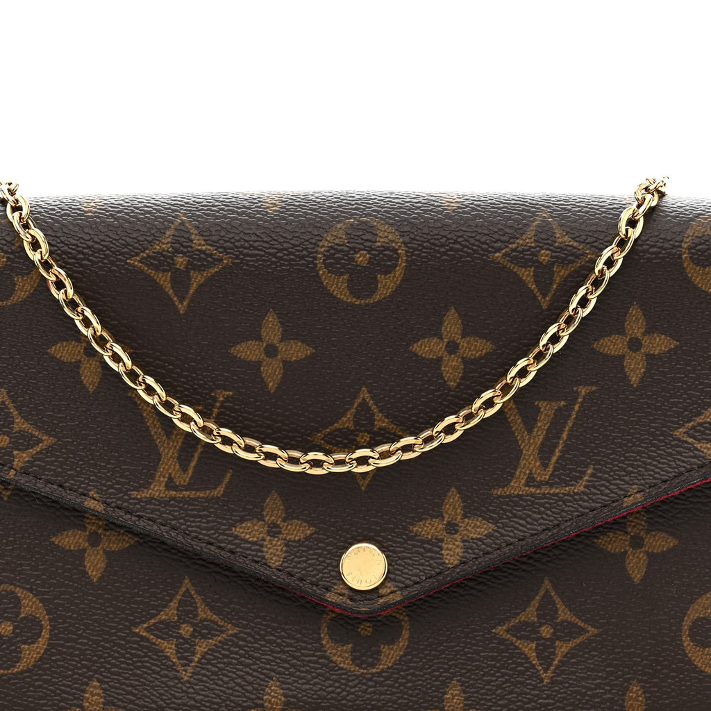 Monogram Pochette Felicie Chain Wallet Fuchsia