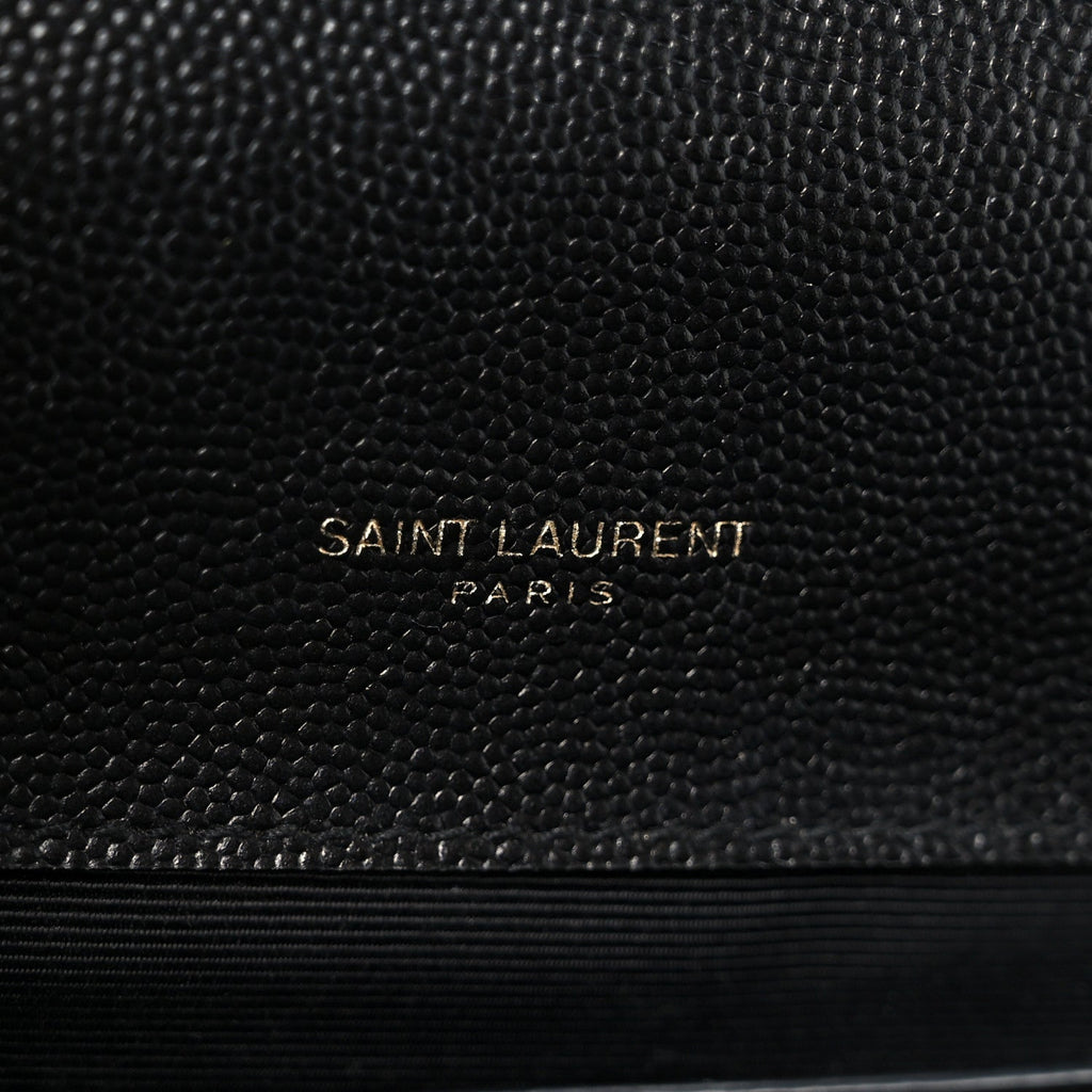 Grain De Poudre Textured Mixed Matelasse Triquilt Small Monogram Satchel Black