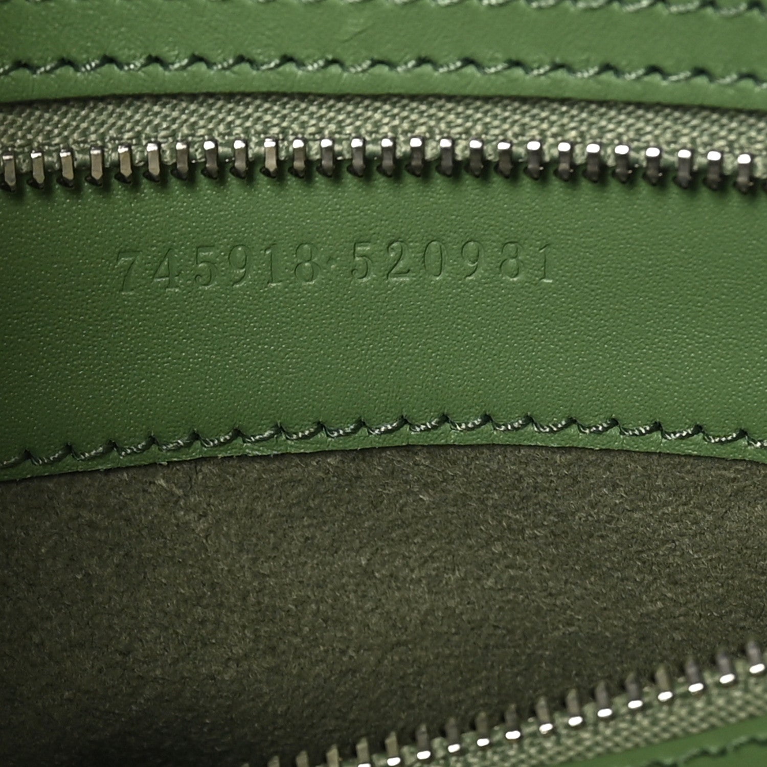 Senna Calfskin Petite GG Small Tote Bag Green Soil Grass