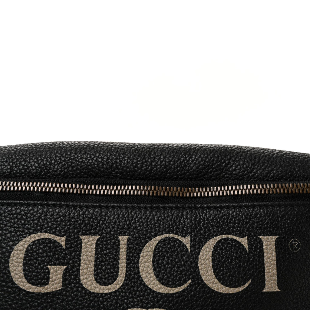 Grained Calfskin Logo Belt Bag Black