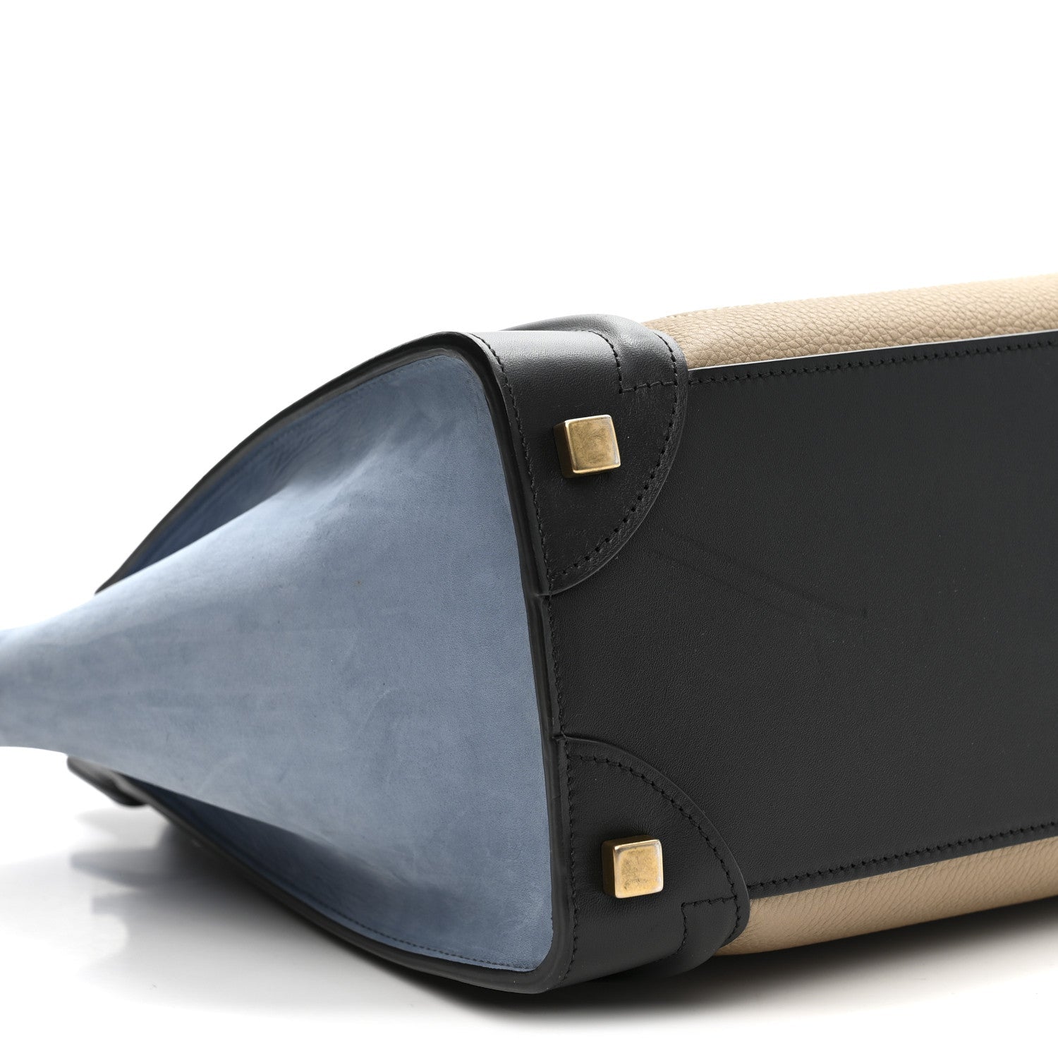Baby Grained Calfskin Nubuck Micro Tri-Color Luggage Medium Blue