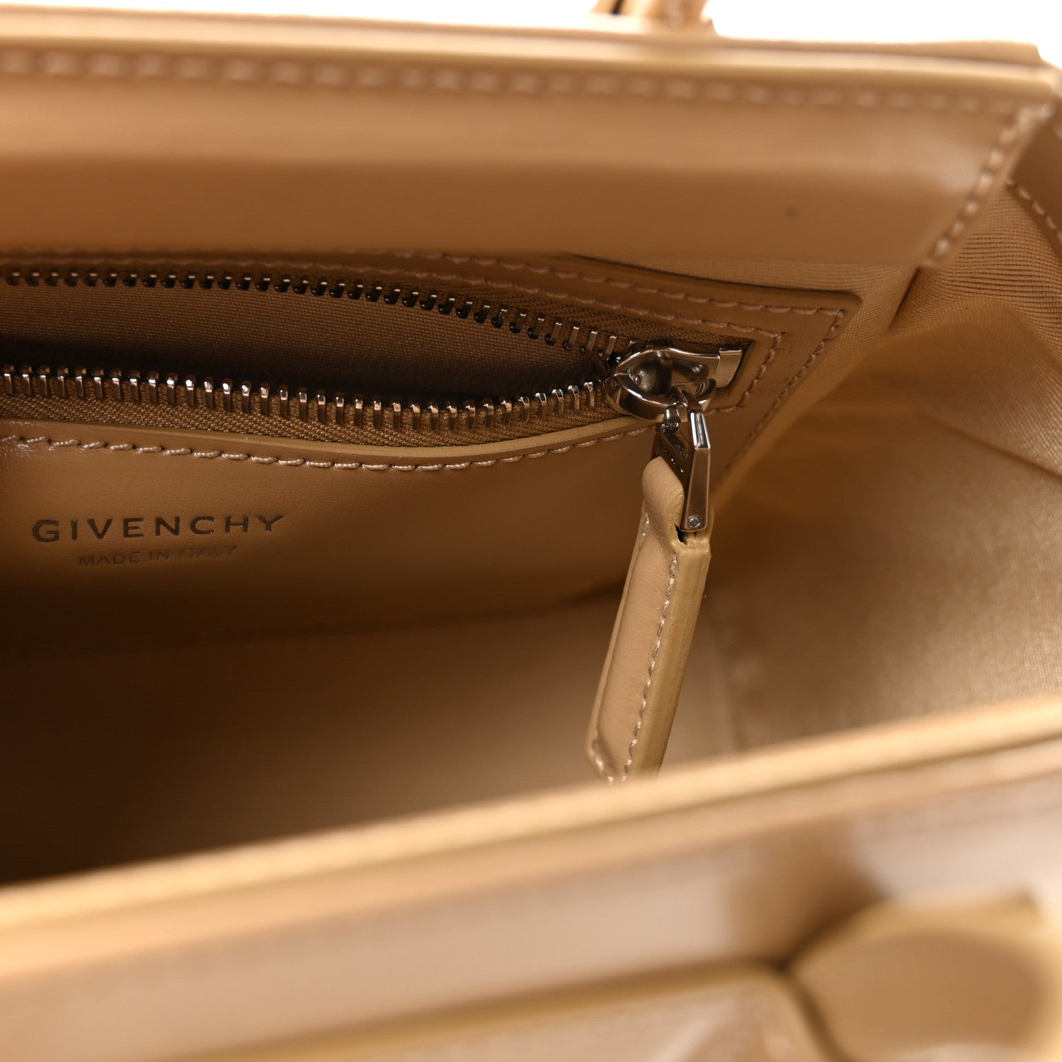 Box Calfskin Mini Lock Antigona Shoulder Bag Beige Cappuccino