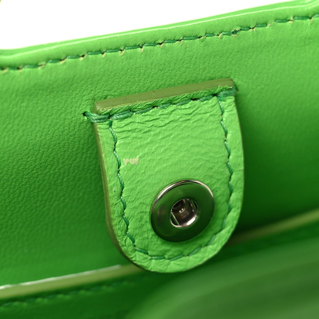 Brushed Calfskin Micro Wanda Top Handle Bag Green