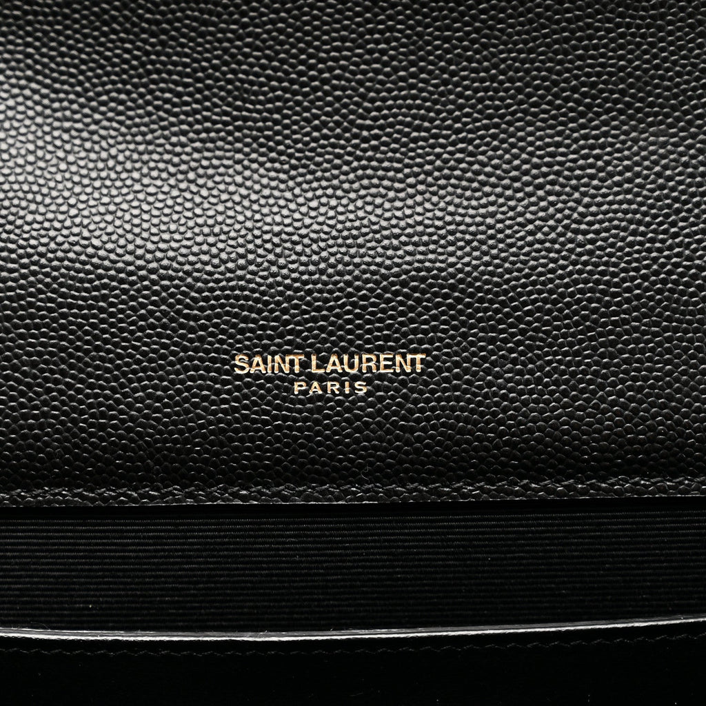 Grain De Poudre Textured Mixed Matelasse Triquilt Medium Monogram Satchel Black