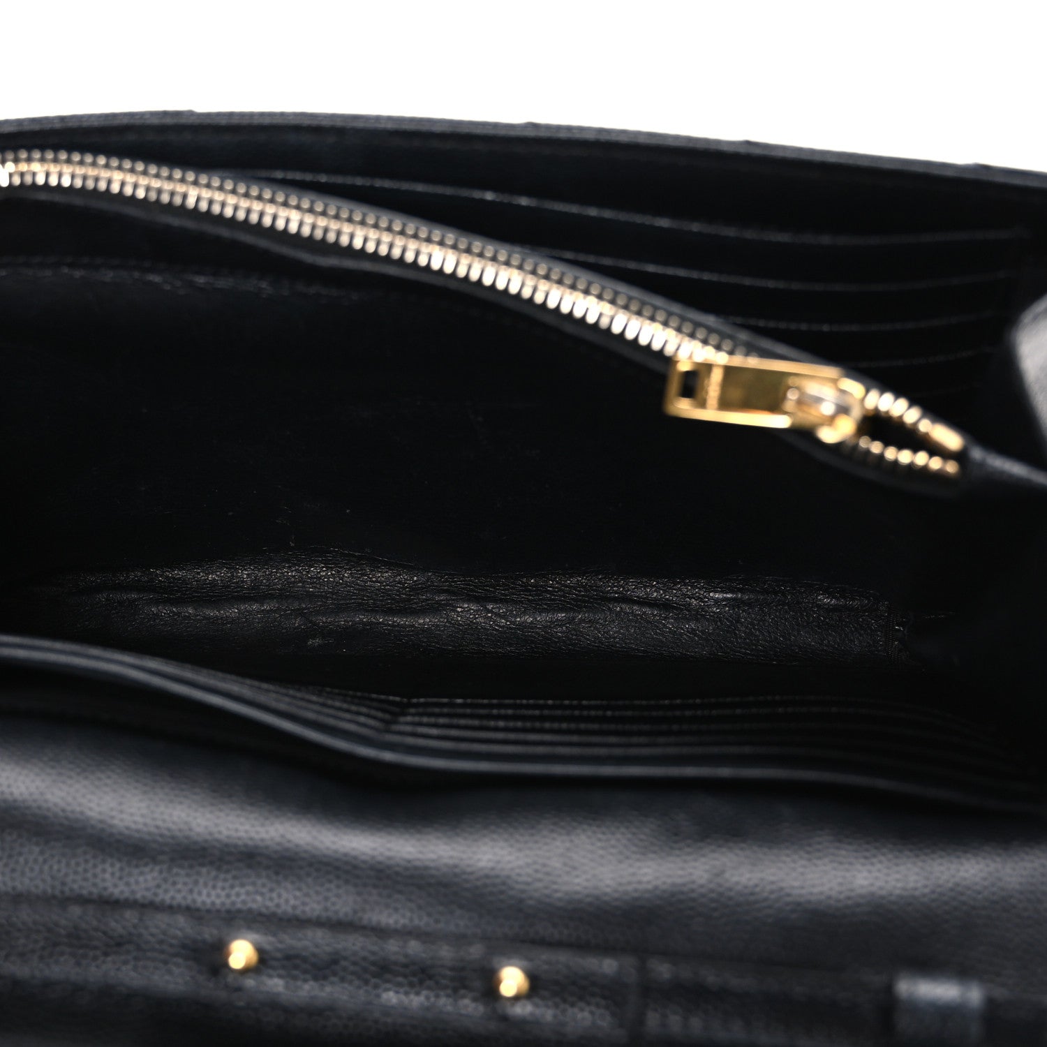 Grain De Poudre Matelasse Chevron Monogram Chain Wallet Black