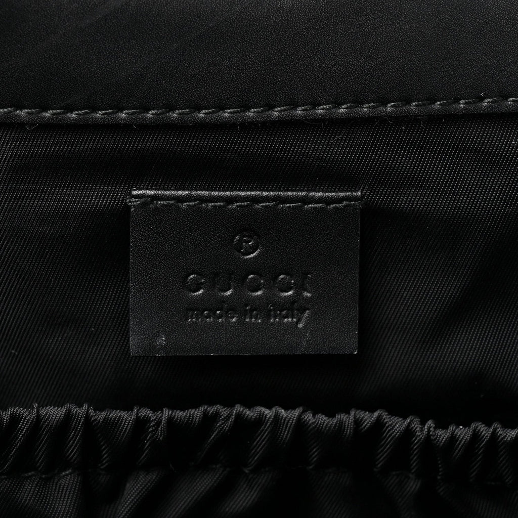 GG Supreme Monogram Web Messenger Diaper Bag Black Grey