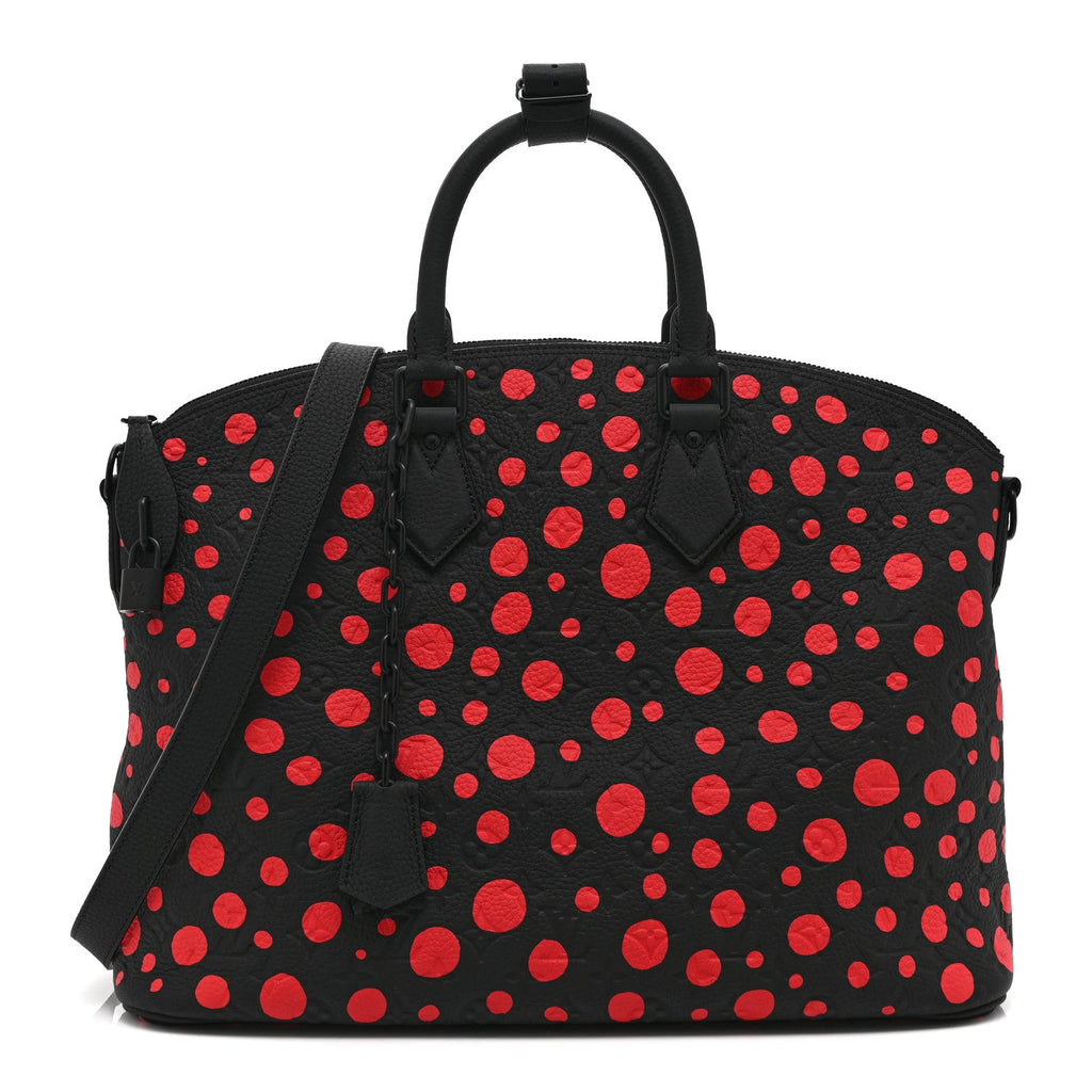 LV X YK Taurillon Lock It MM Black Red