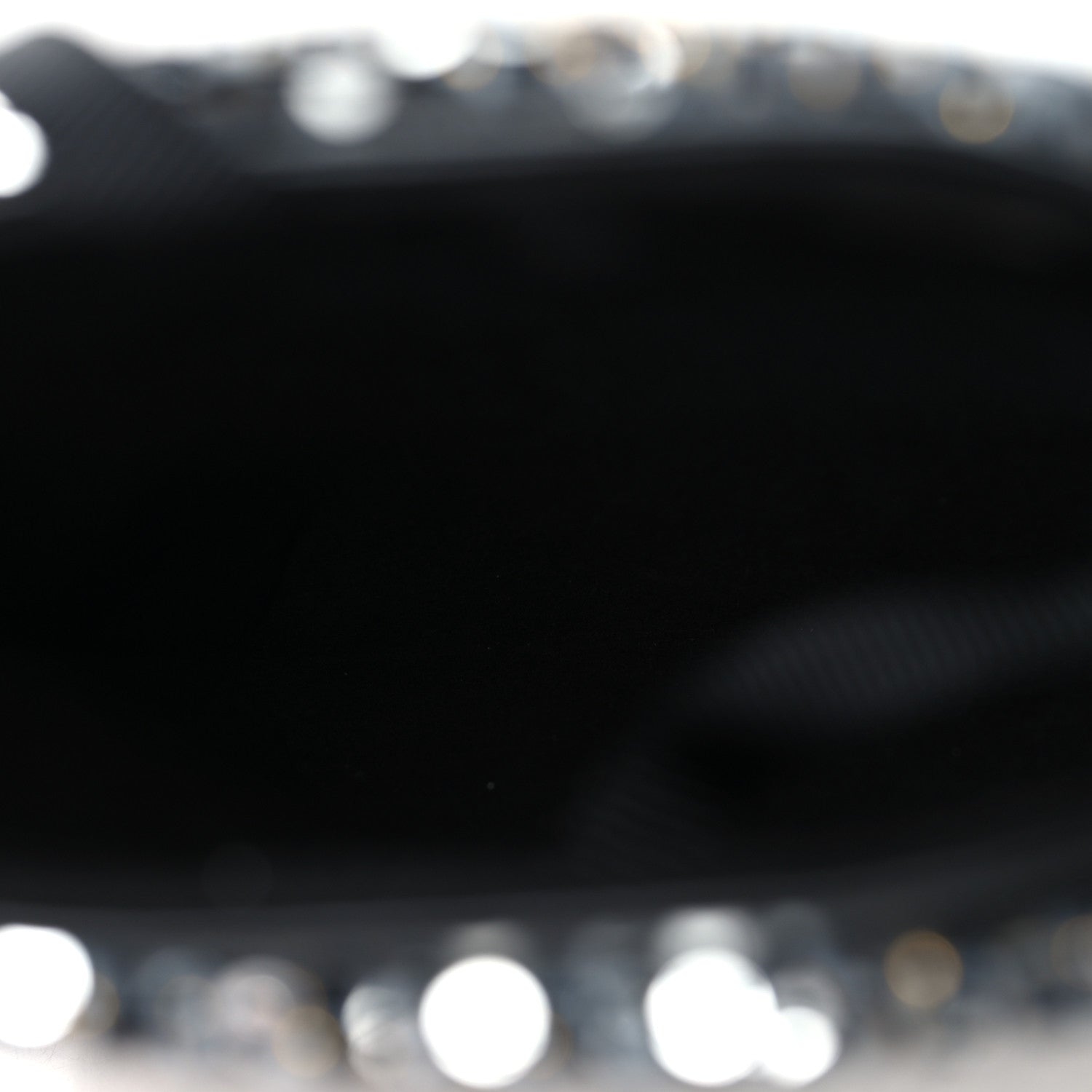 Tweed Sequin Chain Around Phone Holder Silver Black