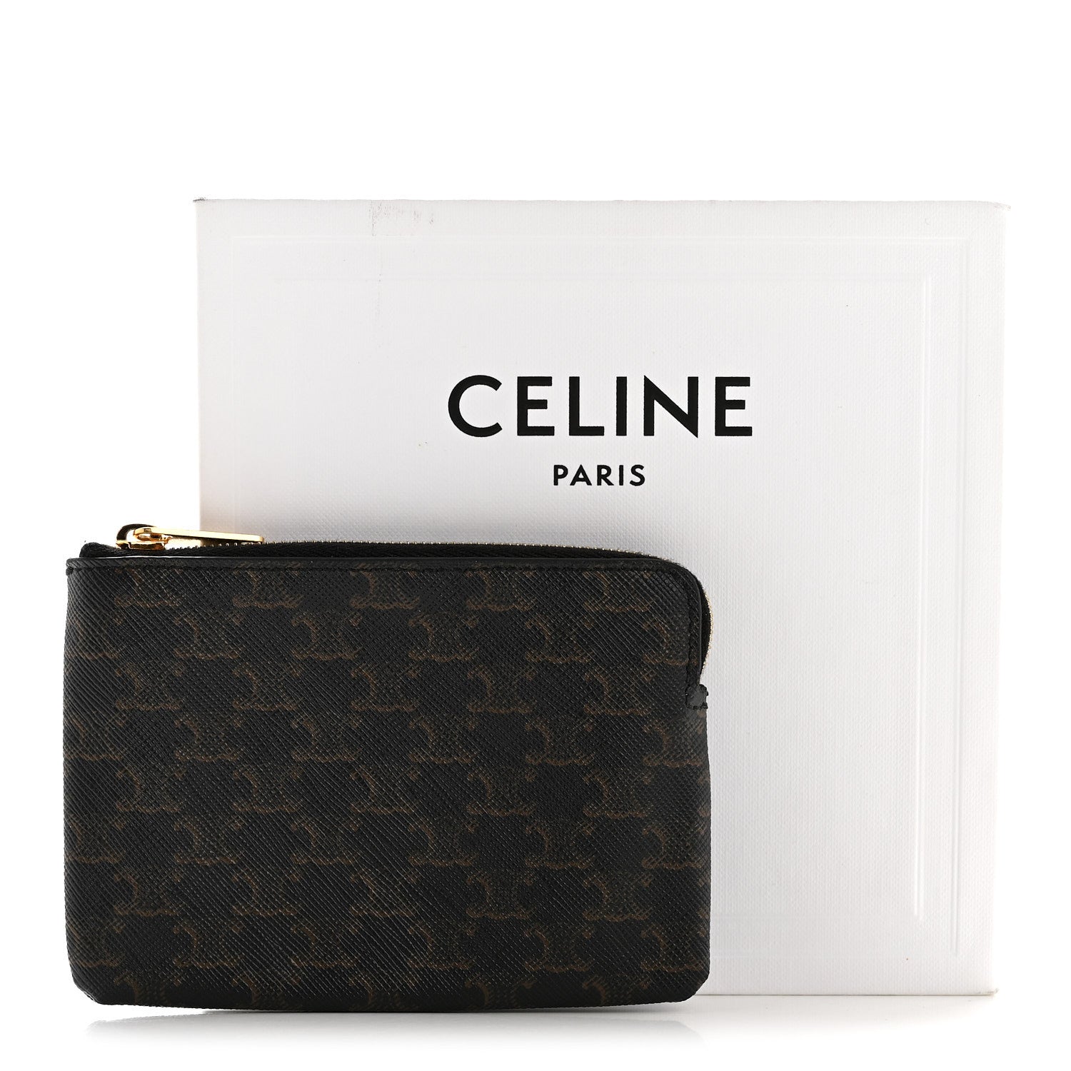 Triomphe Canvas Coin and  Pouch With Hook Black