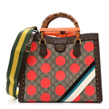 GG Supreme Monogram Equestrian Medium Diana Tote Bag Beige Multicolor New Acero