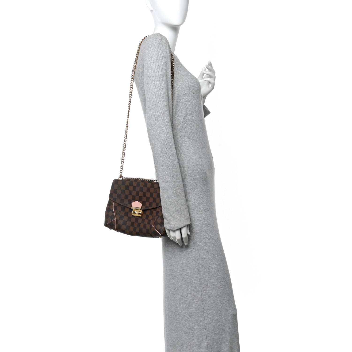 Damier Ebene Caissa Clutch Rose Ballerine