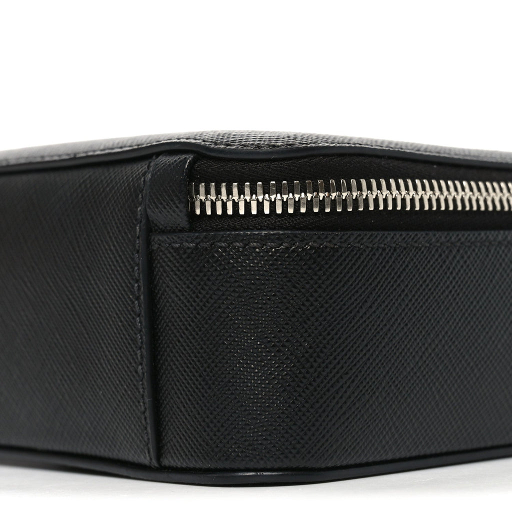 Saffiano Travel Medium Brique Crossbody Bag Black