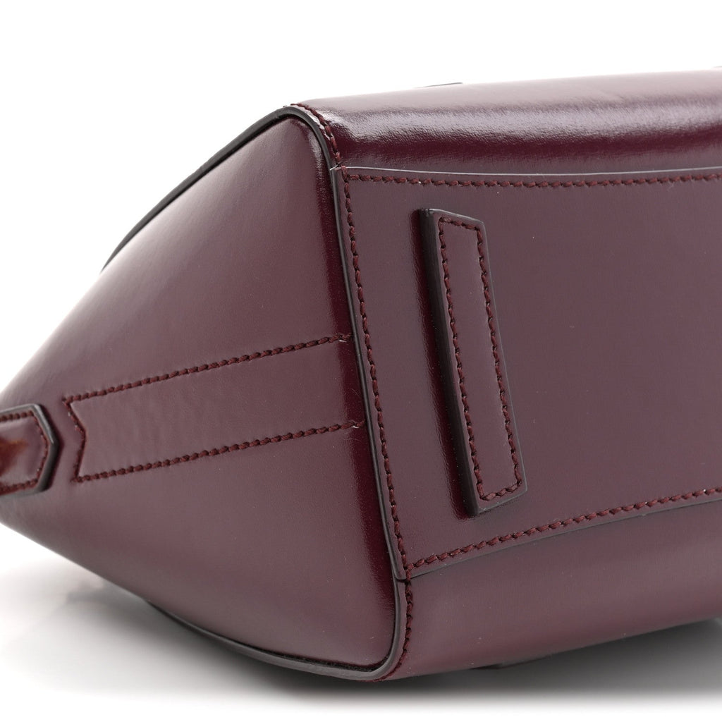 Box Calfskin Mini Lock Antigona Oxblood Red