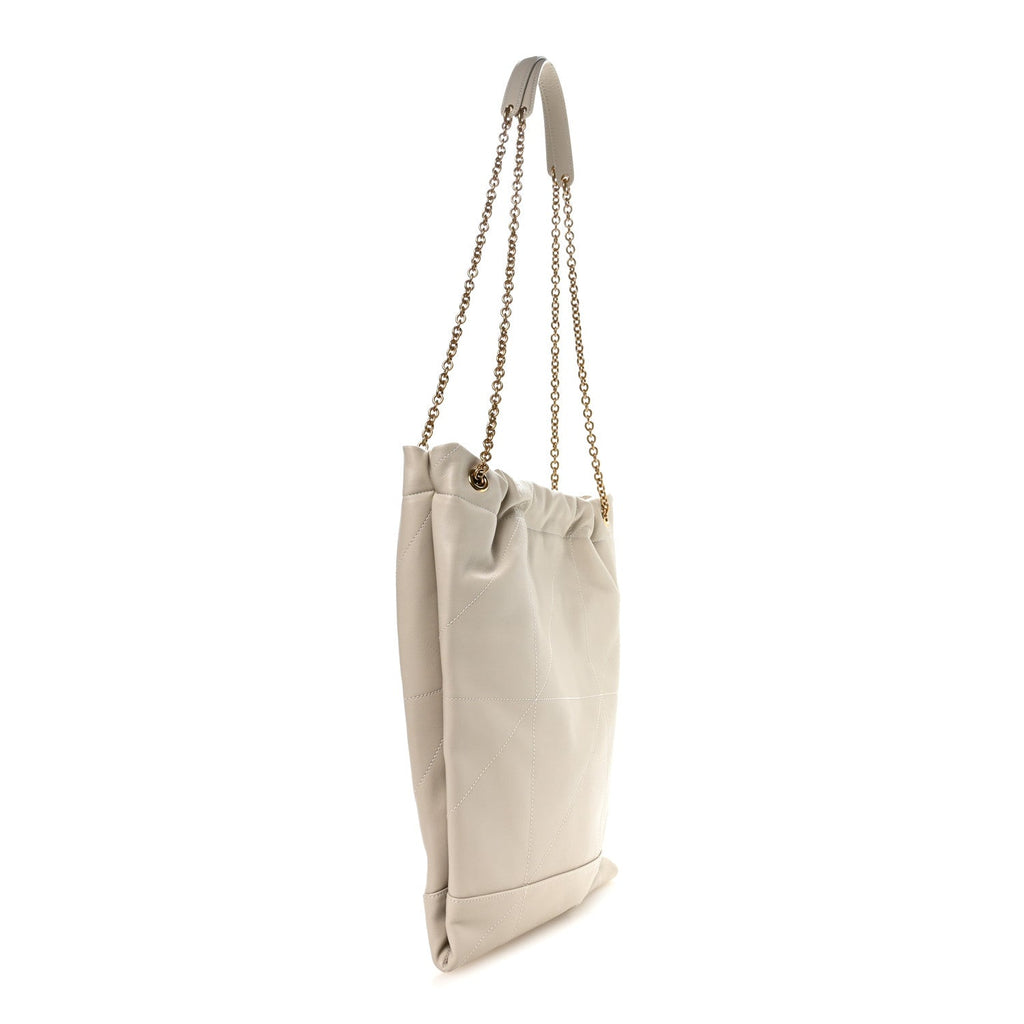 Lambskin Matelasse Monogram Medium Jamie 4.3 Pochon Blanc Vintage