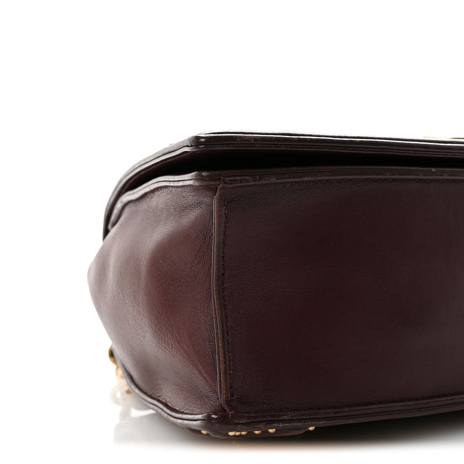 Lambskin Studded Medium Diorama Flap Bag Burgundy