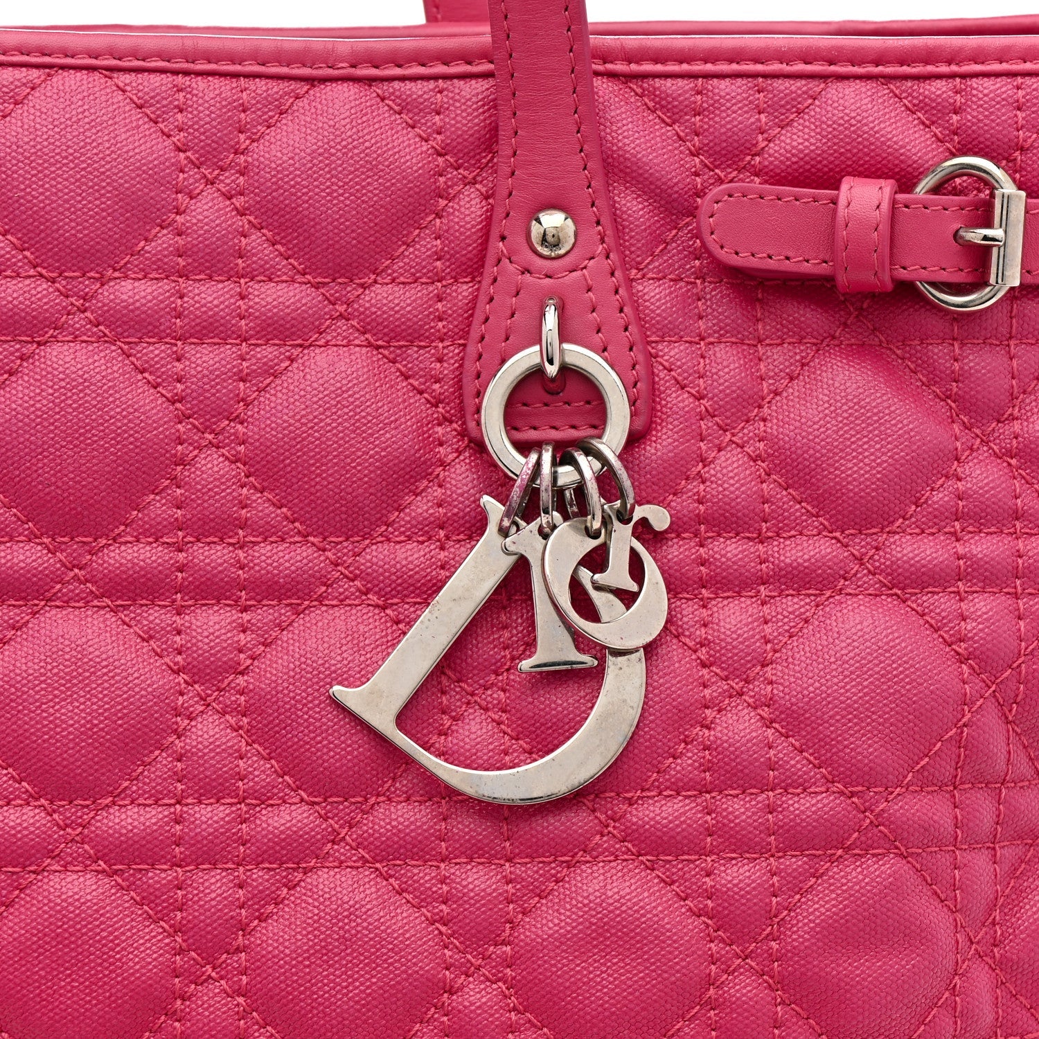 Coated Canvas Cannage Medium Panarea Tote Pink