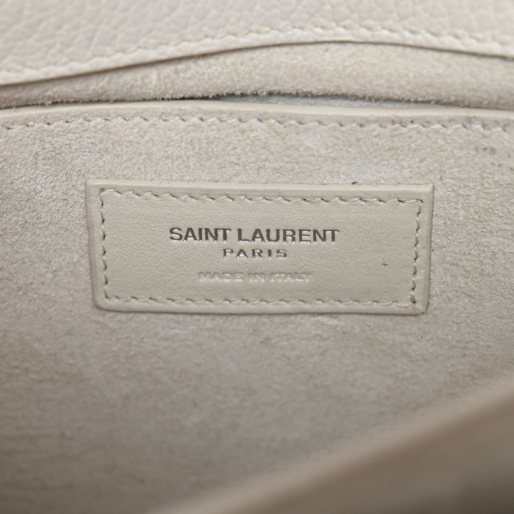 Grained Calfskin Medium Monogram Sunset Satchel White