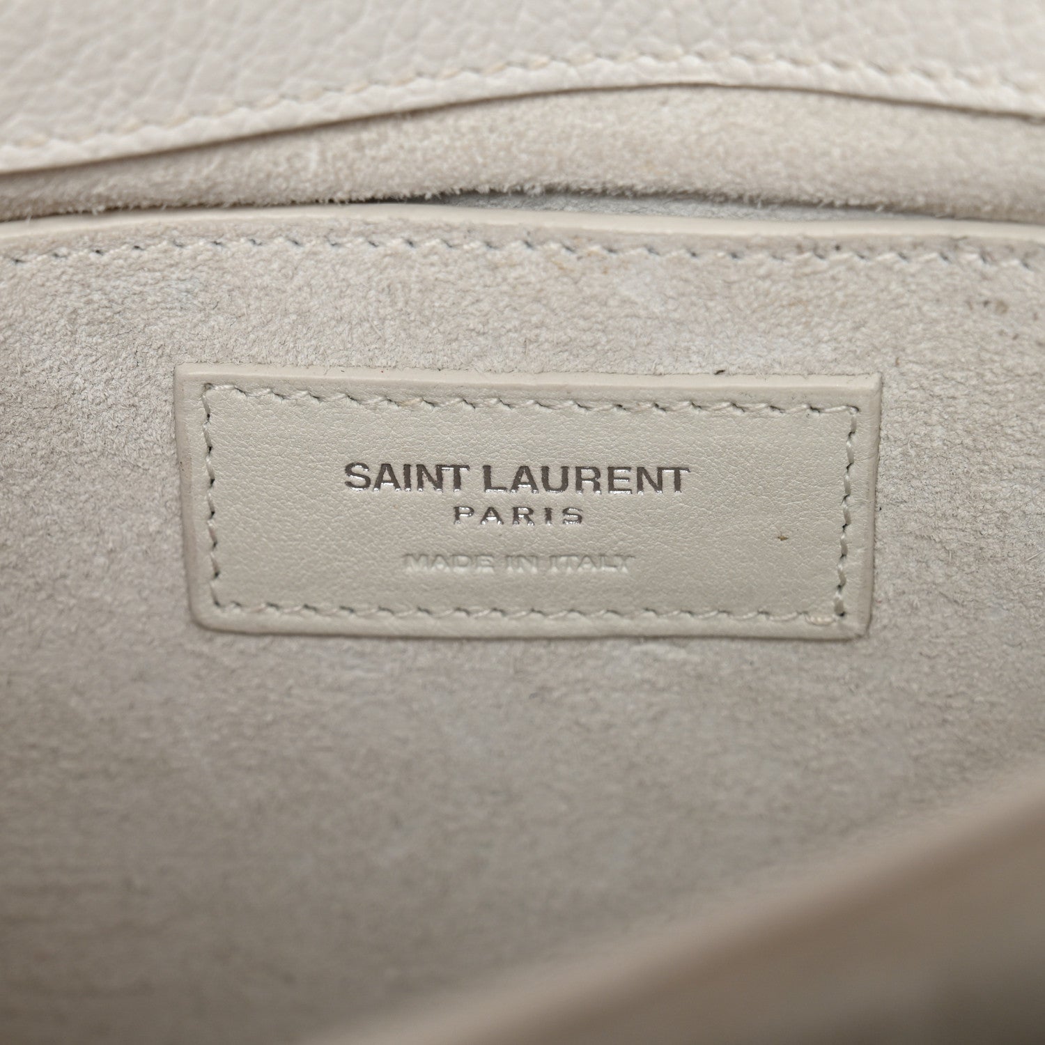 Grained Calfskin Medium Monogram Sunset Satchel White