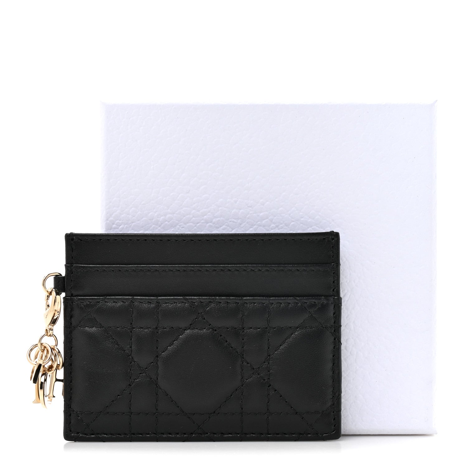 Lambskin Cannage Lady Dior  Holder Black