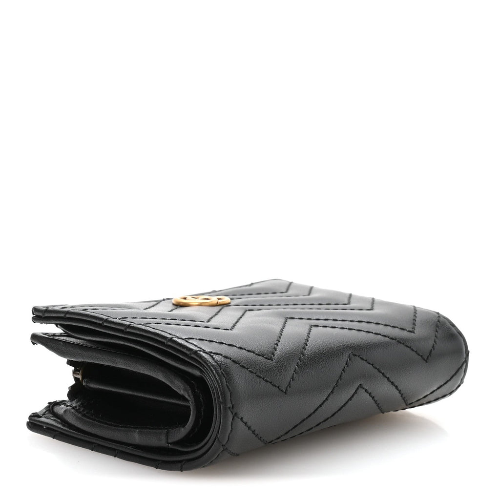 Calfskin Matelasse GG Marmont  Case Wallet Black