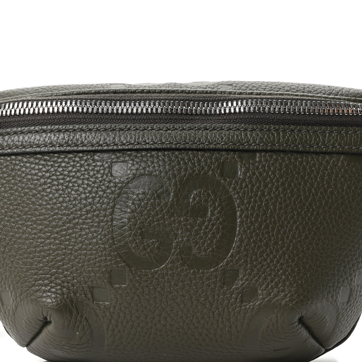 Piuma Calfskin Jumbo GG Embossed Small Belt Bag Dark Green