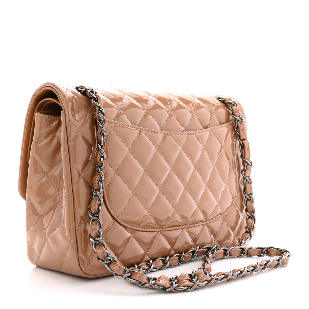 Patent Quilted Jumbo Double Flap Light Brown