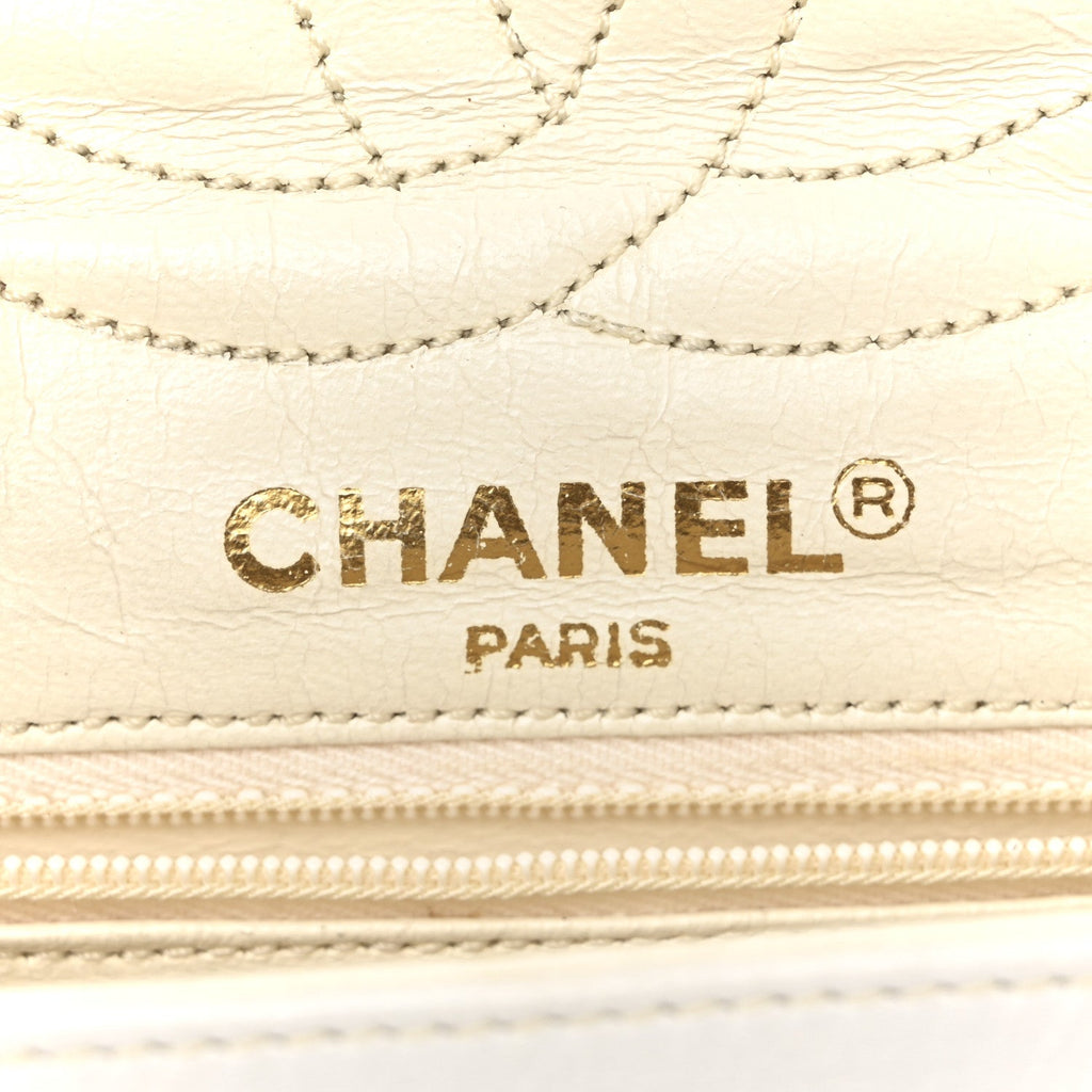 Lambskin Quilted Small Flap White