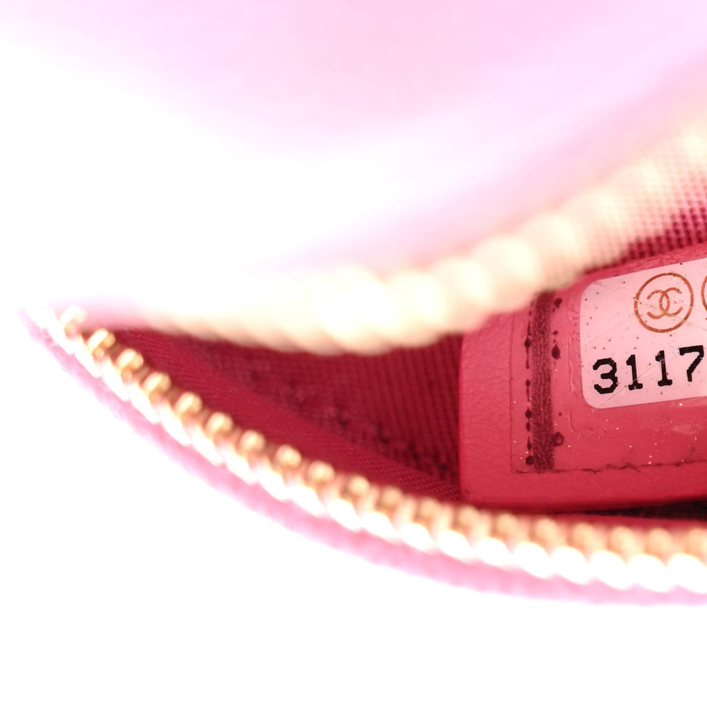 Caviar Quilted Gripoix CC Round Clutch With Chain Pink