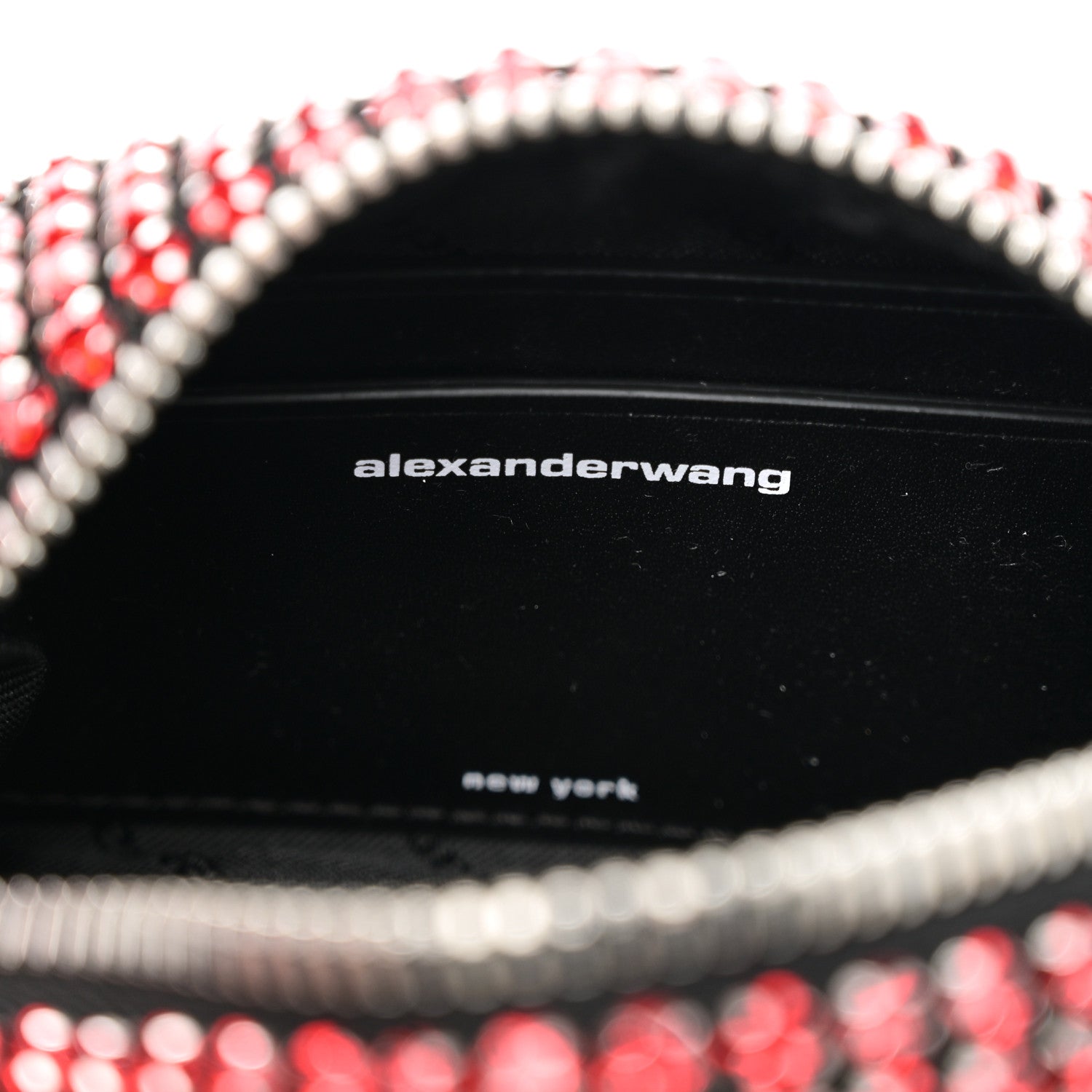 Mesh Crystal Rhinestone Mini Heiress Pouch Red