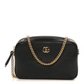 Dollar Calfskin Super Mini GG Marmont Chain Shoulder Bag Black