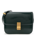 Spazzolato Calfskin Classic Box Medium Flap Bag Dark Green
