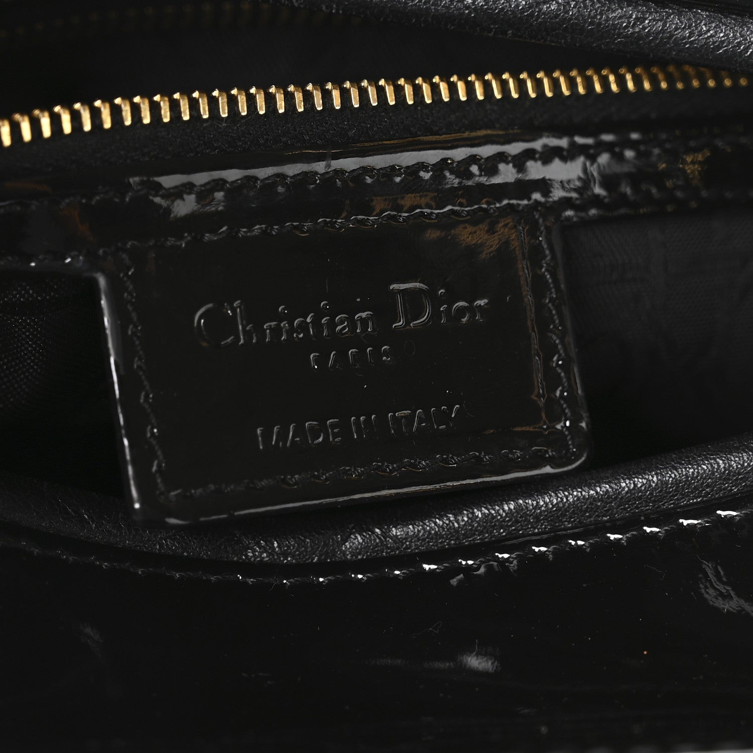 Patent Cannage Large Lady Dior Black