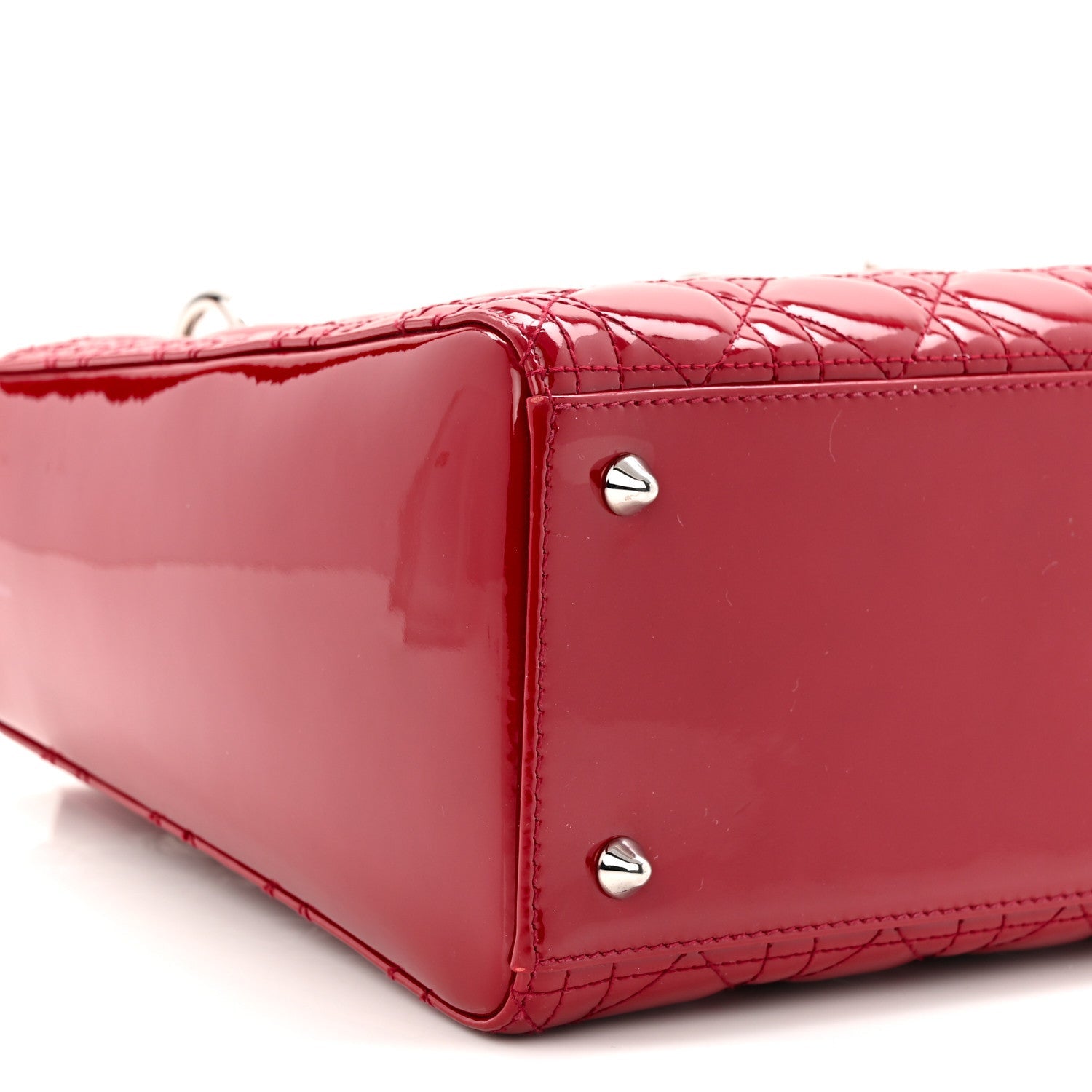 Patent Cannage Medium Lady Dior Red