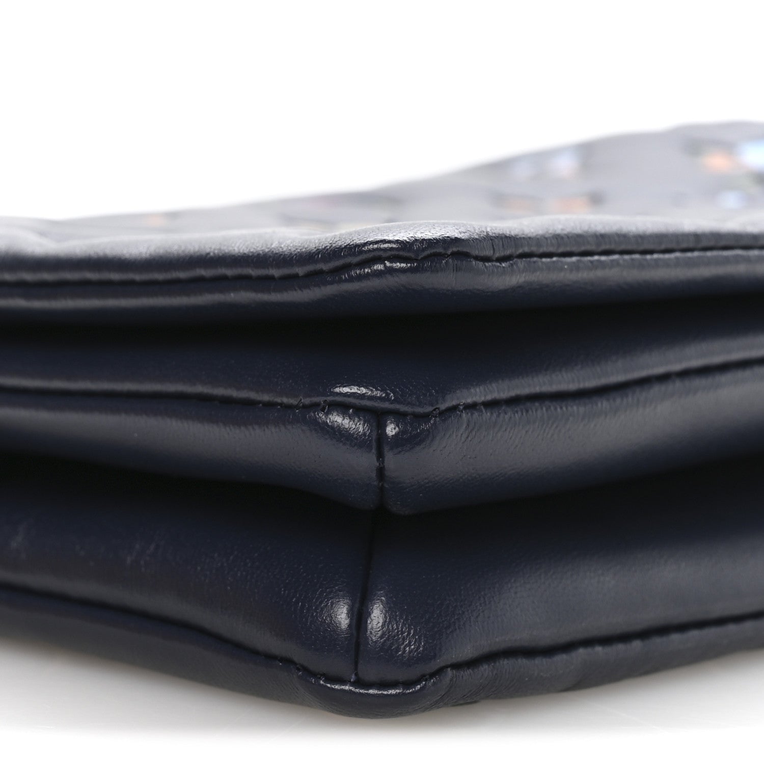 Lambskin Embossed Monogram LV Garden Pochette Coussin Navy