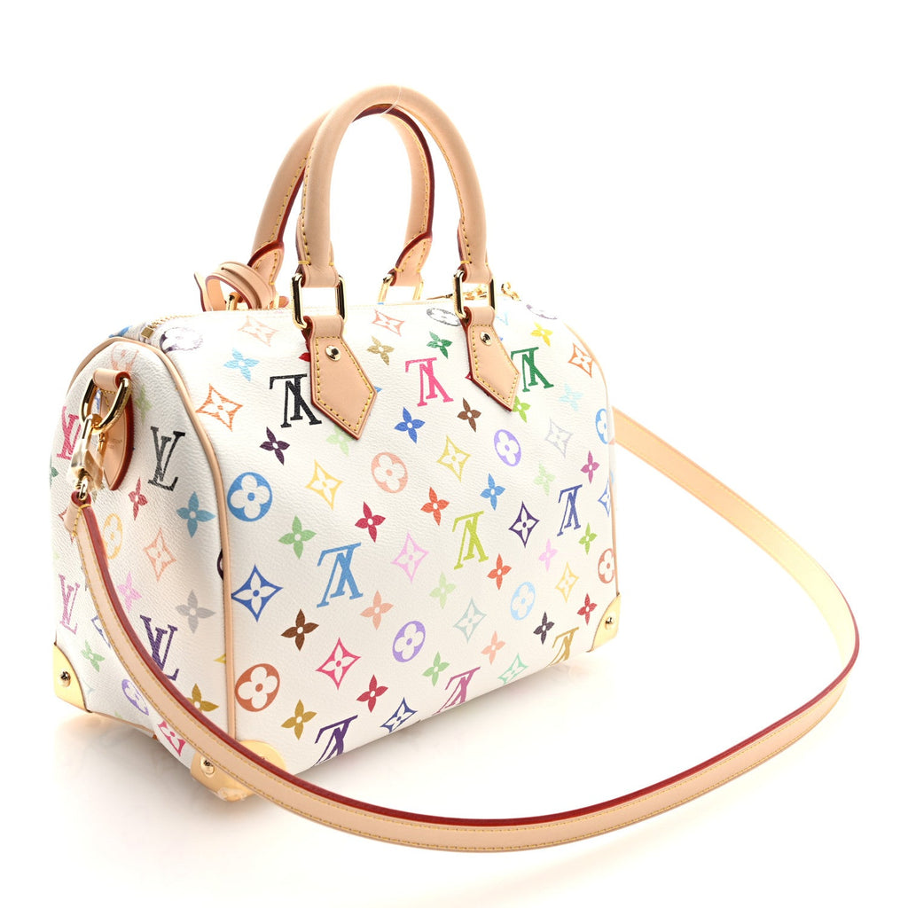 LV X TM Monogram Multicolor Speedy Bandouliere 25 White