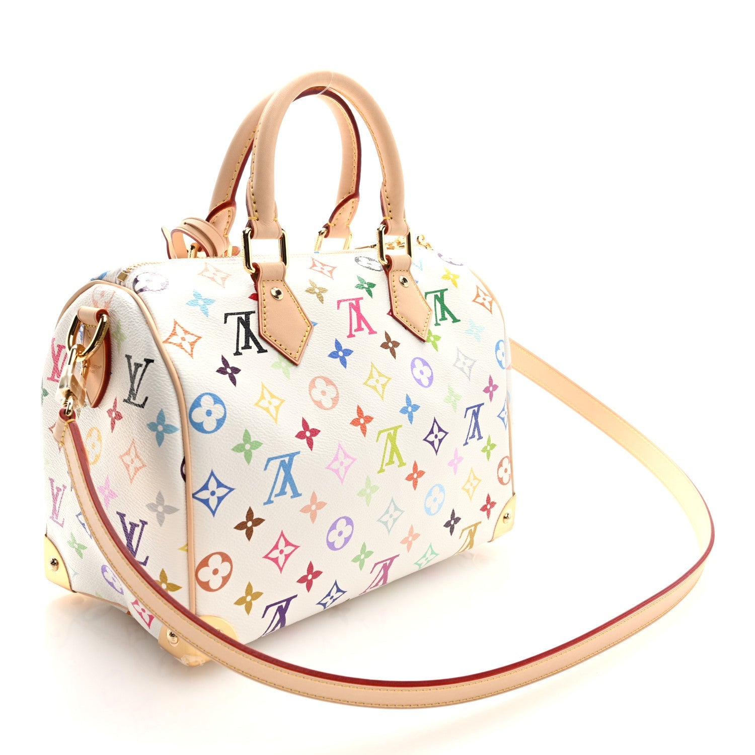 LV X TM Monogram Multicolor Speedy Bandouliere 25 White
