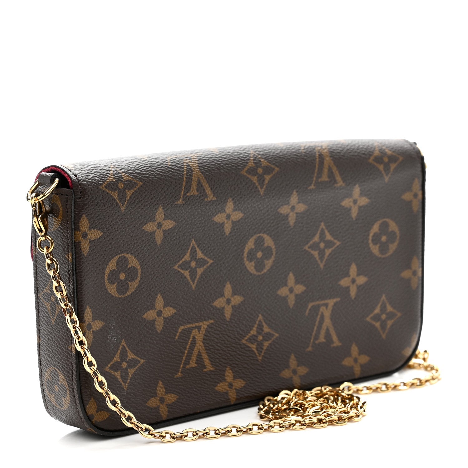 Monogram Pochette Felicie Chain Wallet Fuchsia