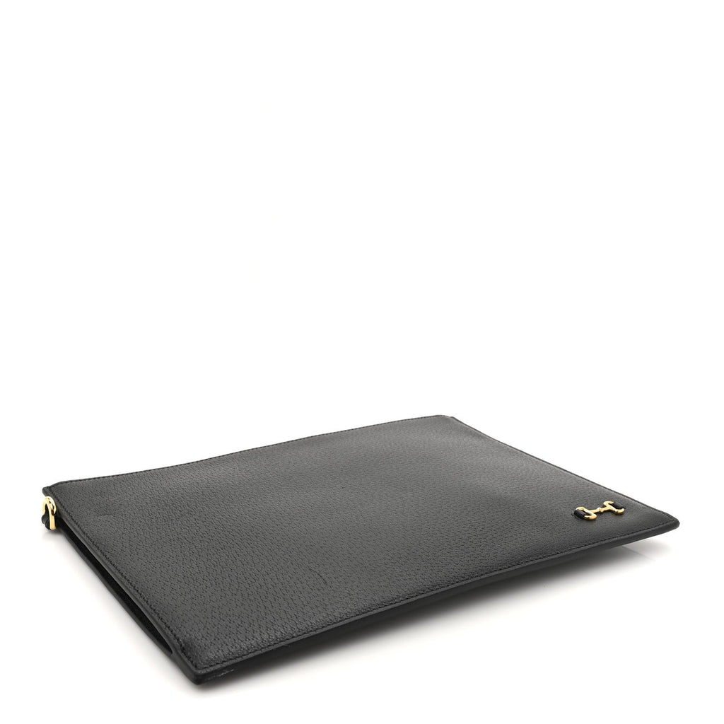 Calfskin Horsebit 1955 Wristlet Pouch Black