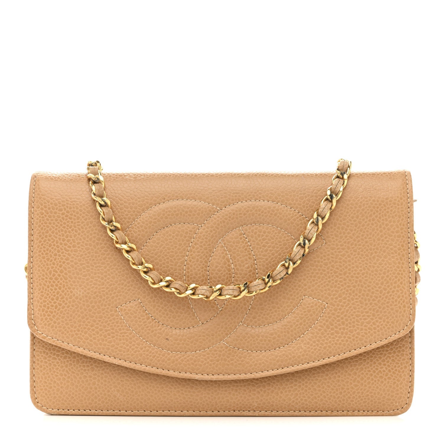 Caviar Timeless CC Wallet on Chain WOC Beige