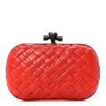Nappa Intrecciato Knot Clutch Red