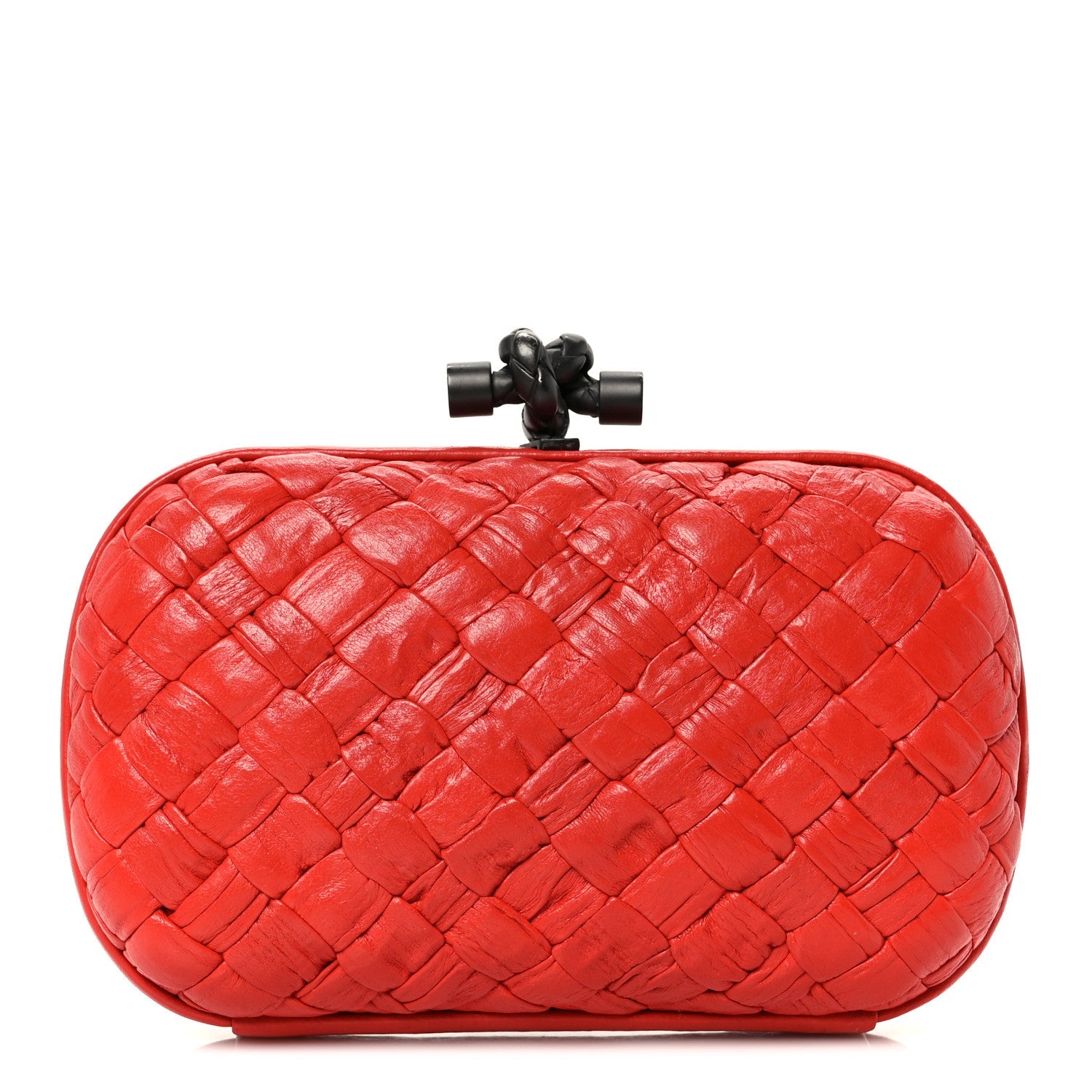 Nappa Intrecciato Knot Clutch Red