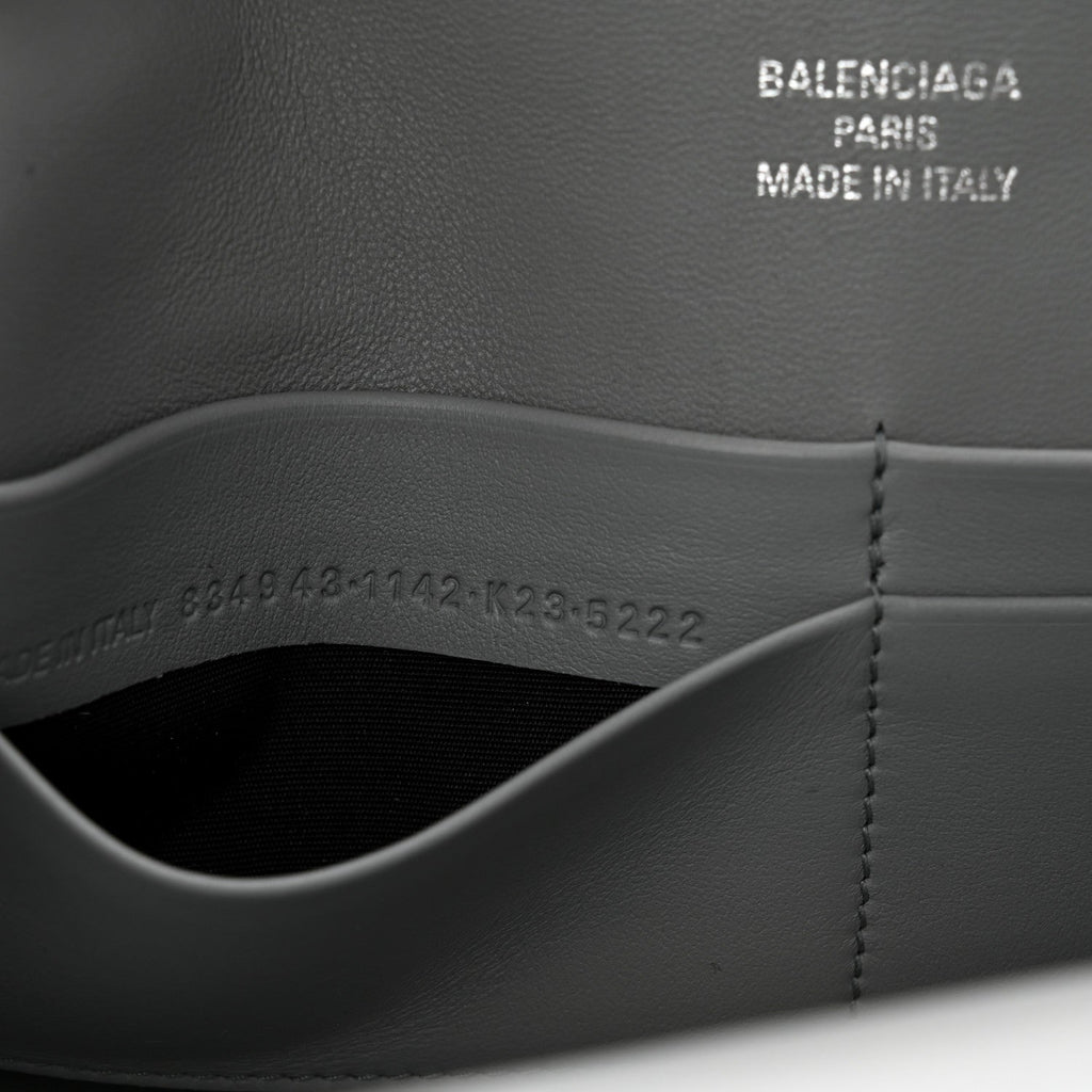 Smooth Calfskin Small Bel Air Clutch On Strap Cloud Grey