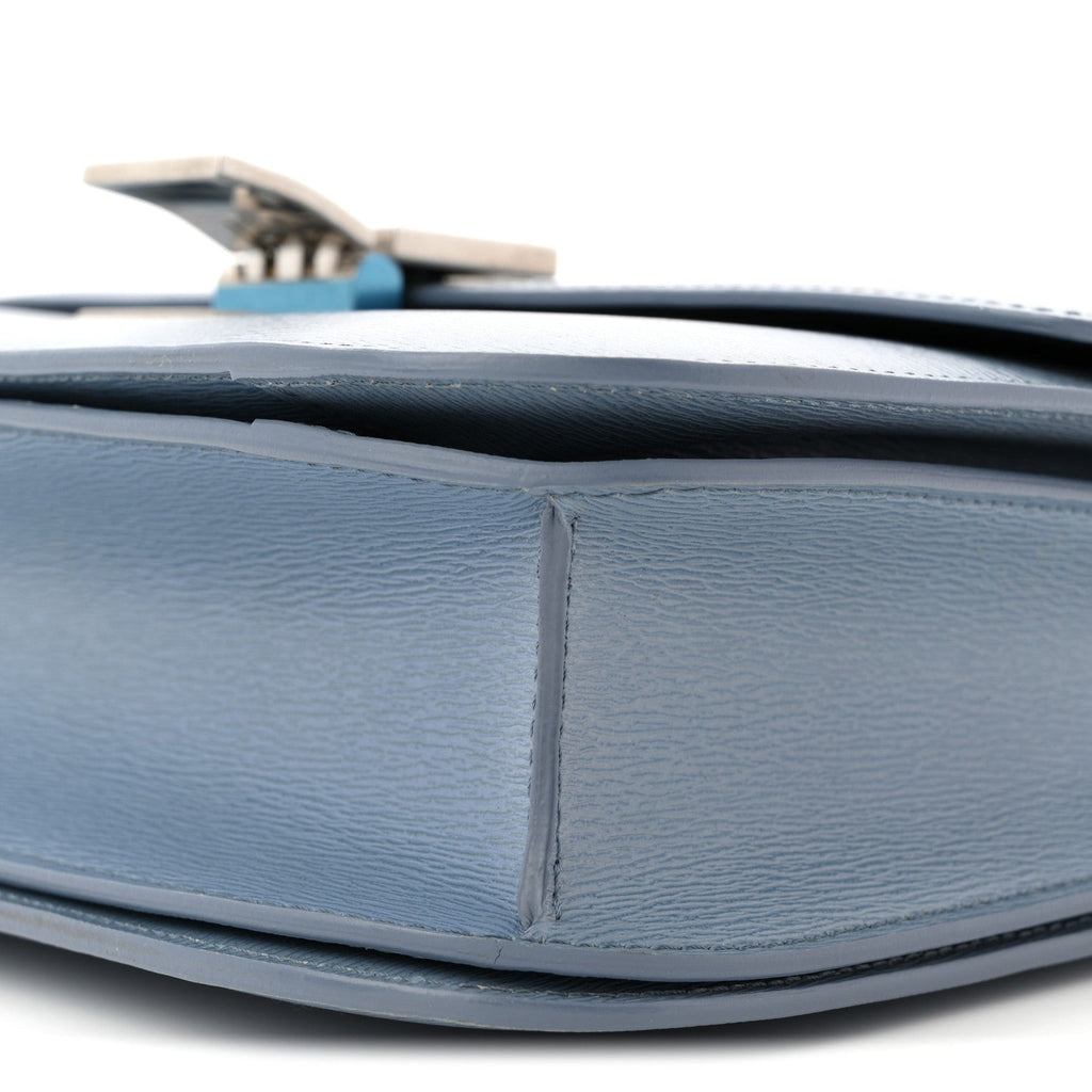 Liege Calfskin Medium Classic Box Flap Bag Slate Blue