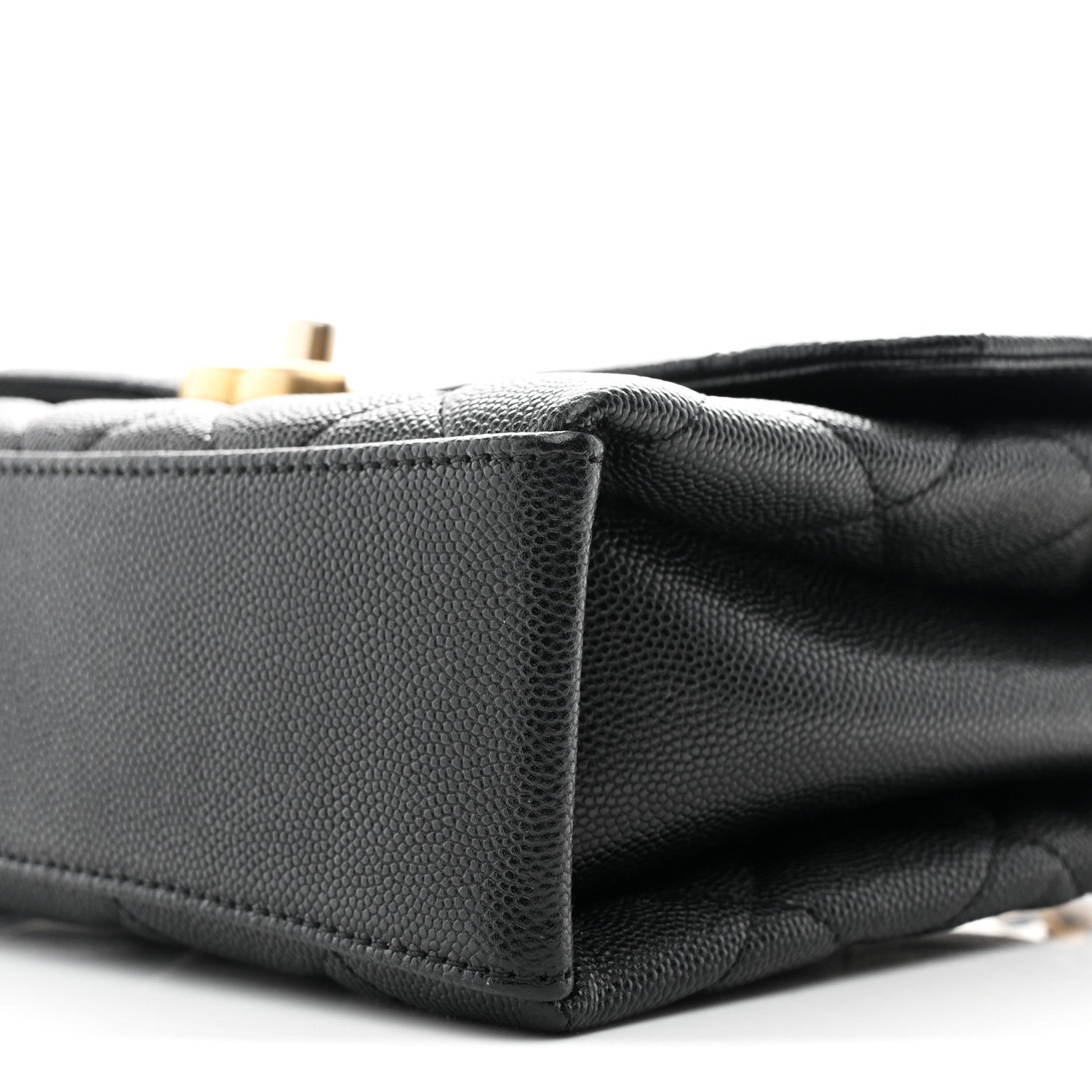 Caviar Quilted Medium Carry Me Top Handle Flap Black