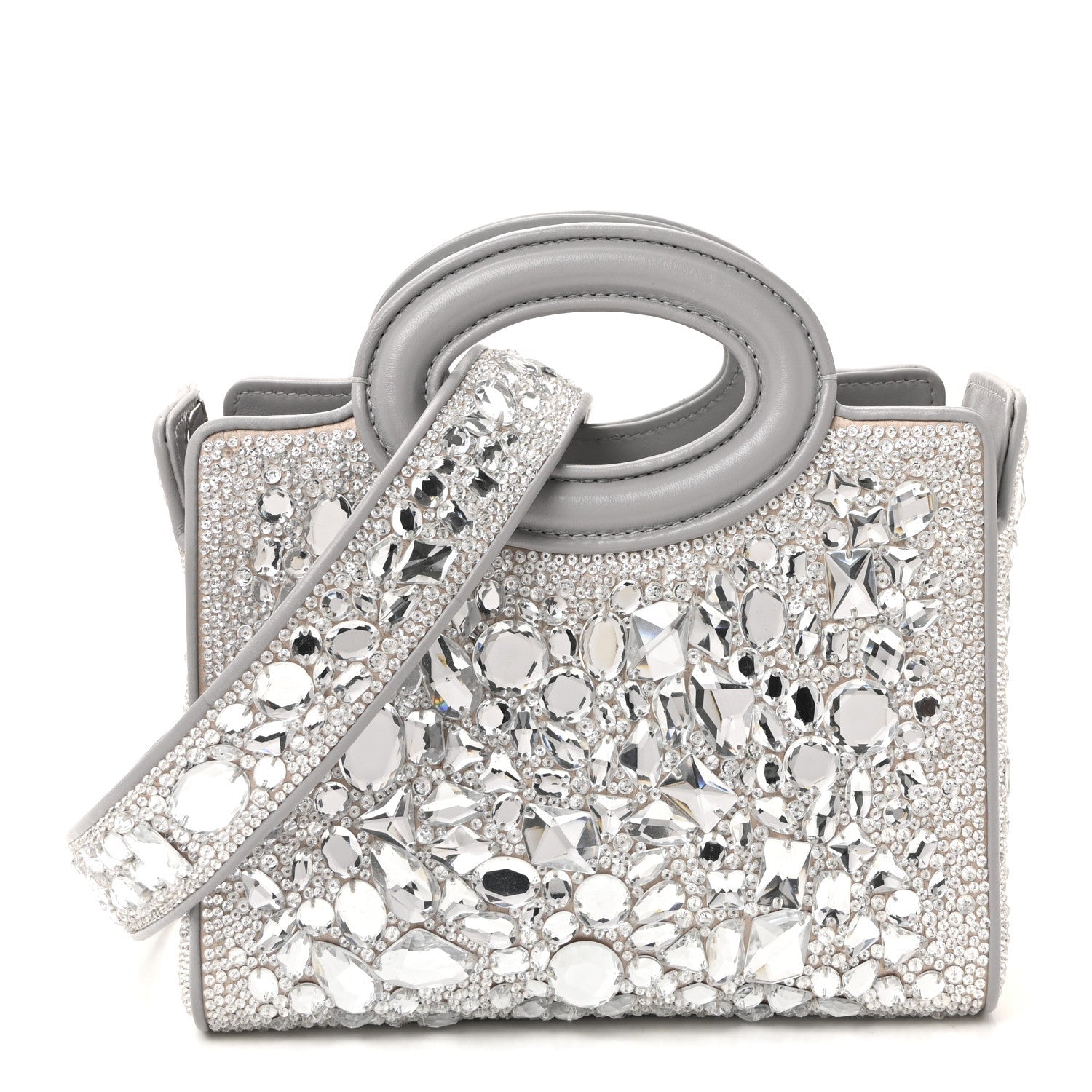 Crystal Mini Le Troisieme Shopping Bag Grey